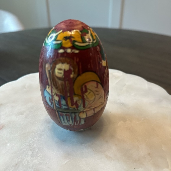 Handcrafted Decorative Wooden‎ Eggs - Set of 3 - Picture 2 of 4